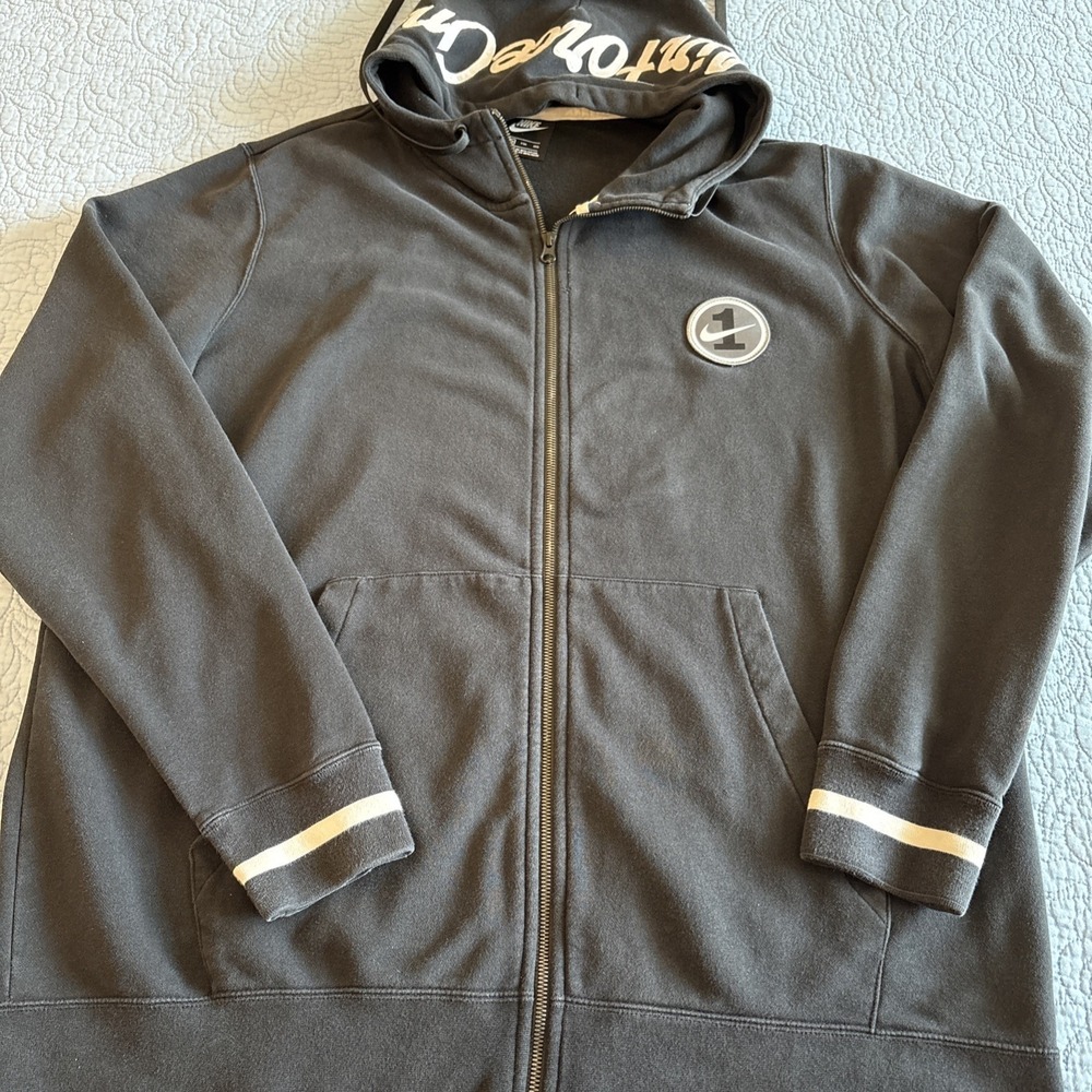 Nike Sportswear AF1 Men's Hoodie XXL Black French Terry Full Zip Sweatshirt